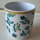 Set of vintage DPR mugs – blue and green floral design – h9 x d7.5 cm