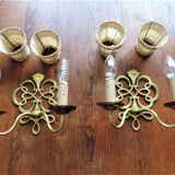 Pair of 1970 brass wall lamps