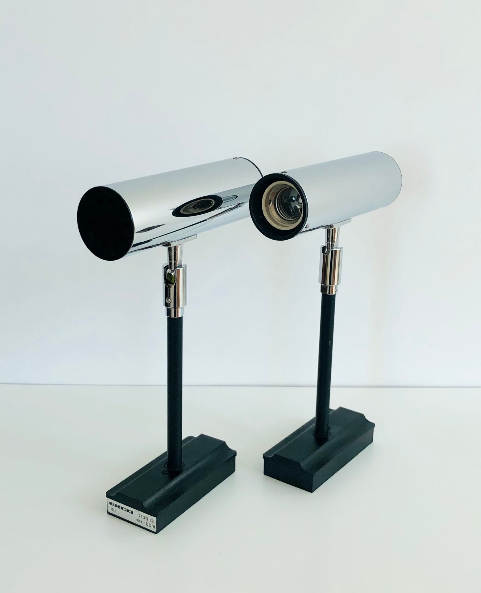 Pair of new wall lamps model 7100 from ERCO publisher, Germany 70s