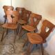 Lot de 6 chaises brutalistes vintage 1960-1980