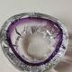 Vide poche Murano à bulles/Bullicante. Motifs croisillons. En verre d Art soufflé. Diam 13 cm