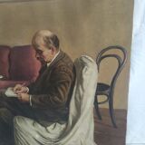 Painting Lenin in the armchair of Smolny, Soviet era