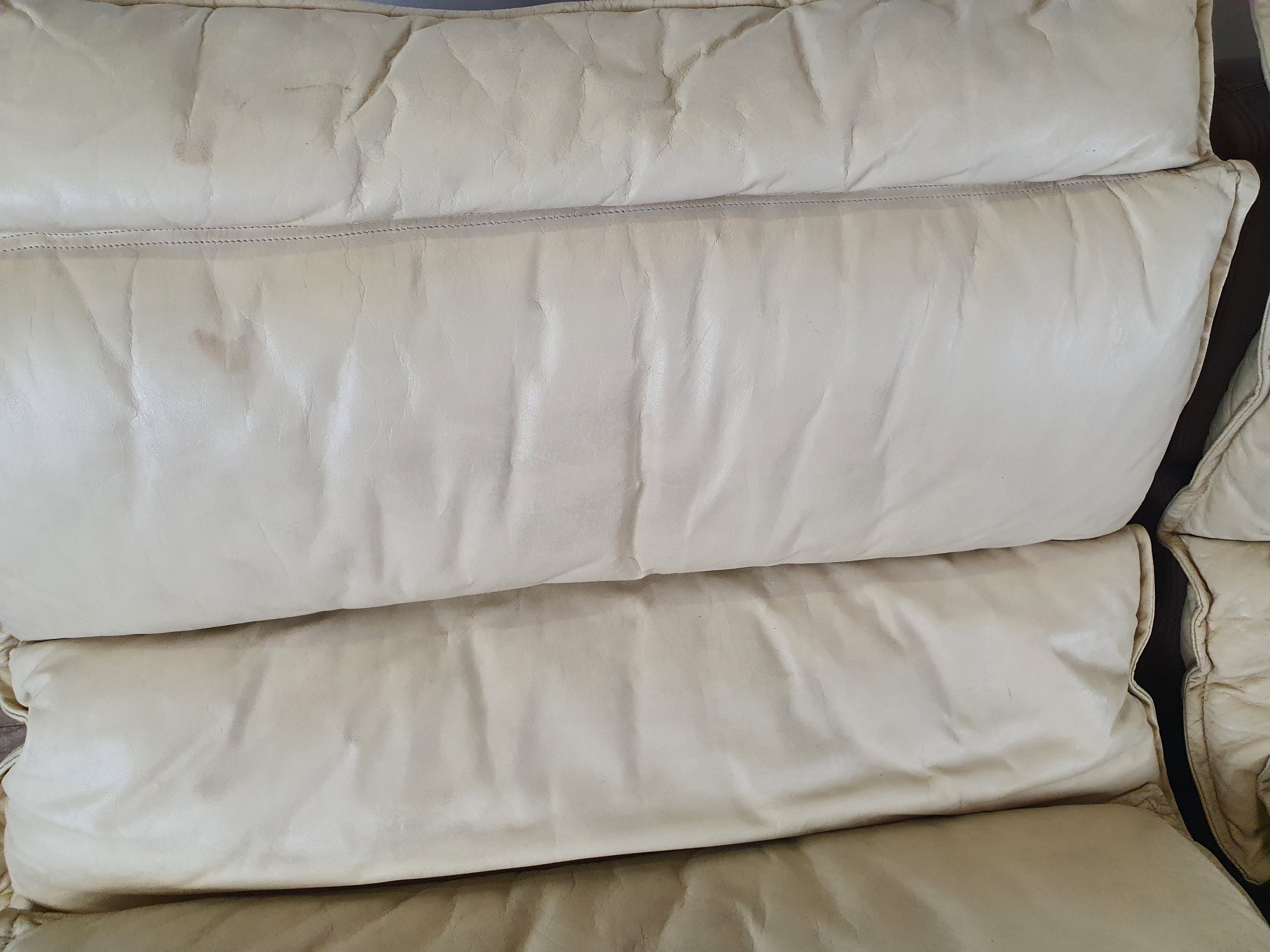 Modular sofa in leather and suede