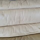 Modular sofa in leather and suede