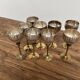 9 old glasses in silver metal and brass