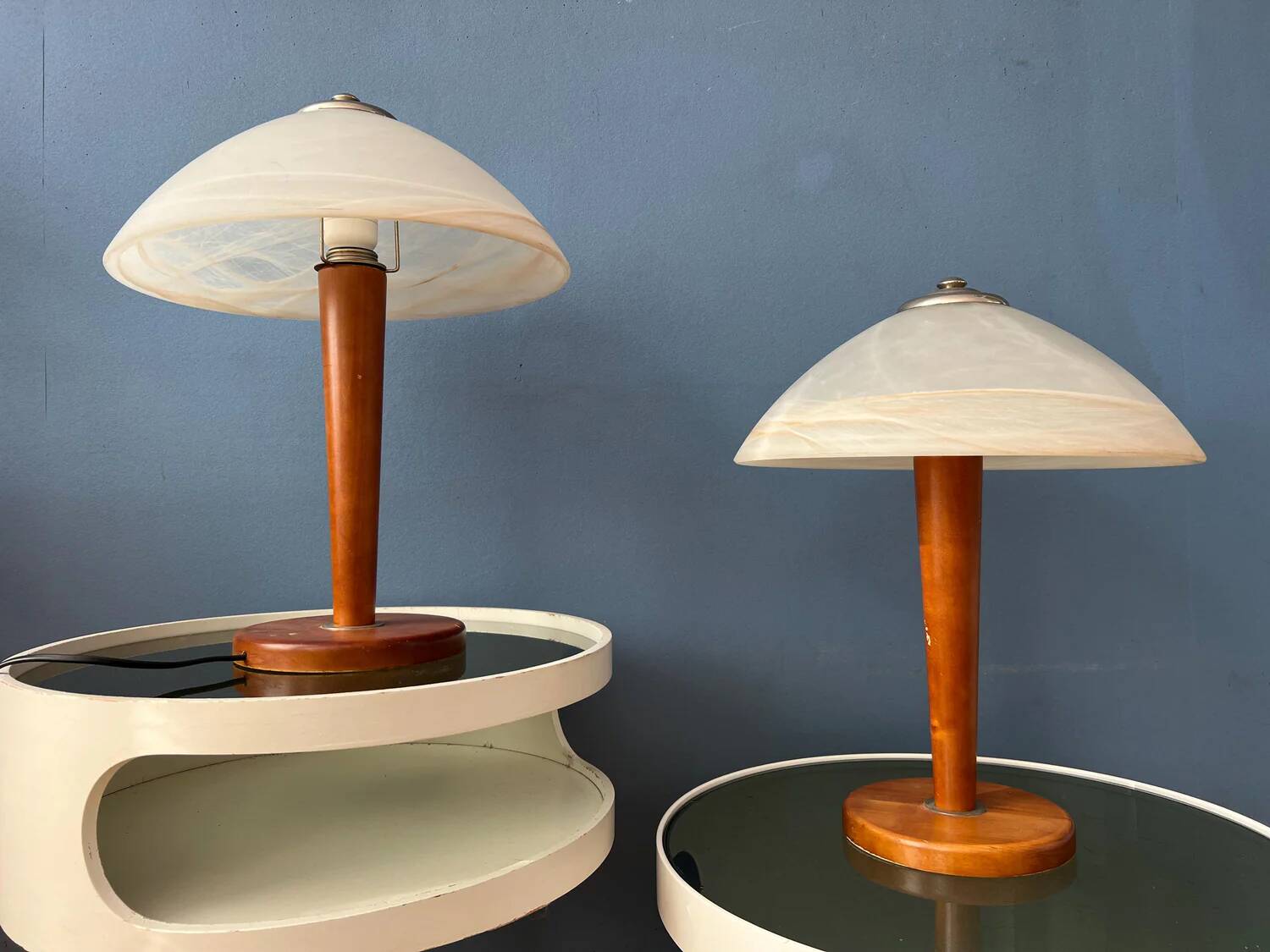 Post modern mushroom table lamp - art nouveau glass table lamp