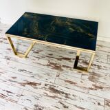 Table basse à piétement doré à plateau réversible circa 70