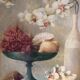 Oil on canvas Flowers and shells F. De Villeneuve