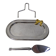 Flat foie gras service in silver metal and brass
