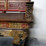 Antique Chinese bench carved and hand painted circa 1890