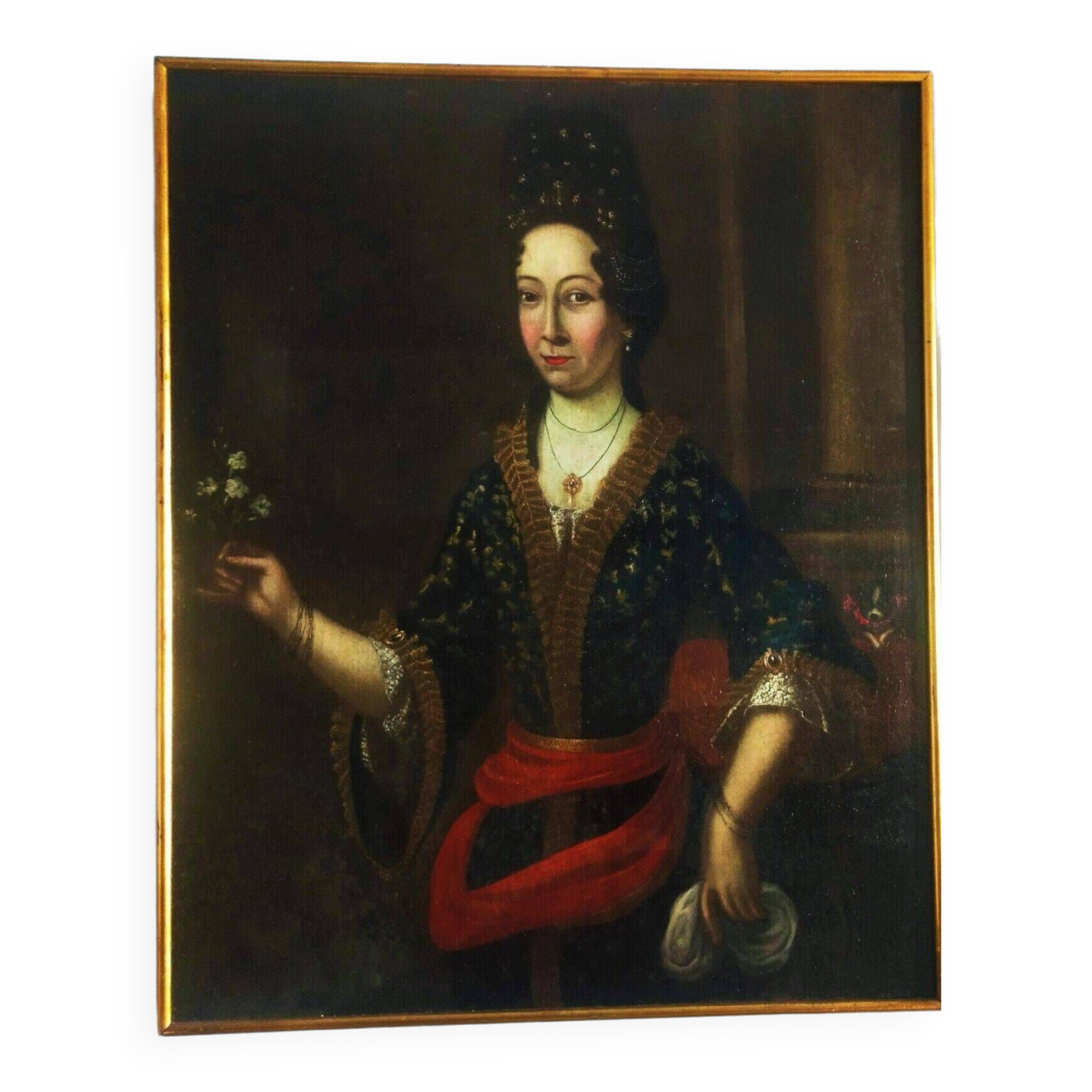 Ancient portrait painting of a noblewoman from the European school