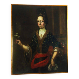 Ancient portrait painting of a noblewoman from the European school