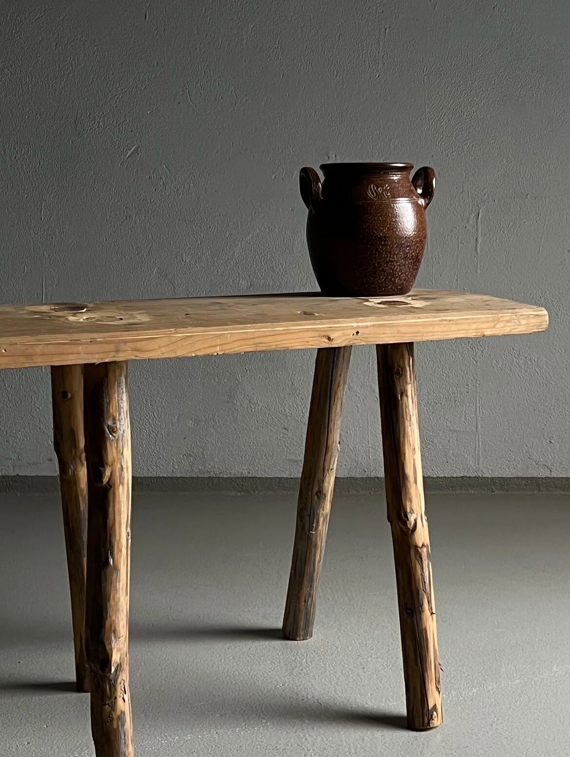 Rustic carved wood bench | Belgium | 1900s