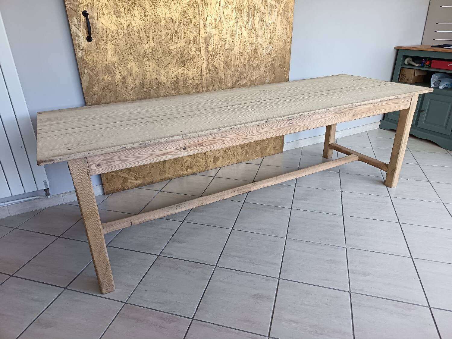 Renovated solid wood farmhouse table
