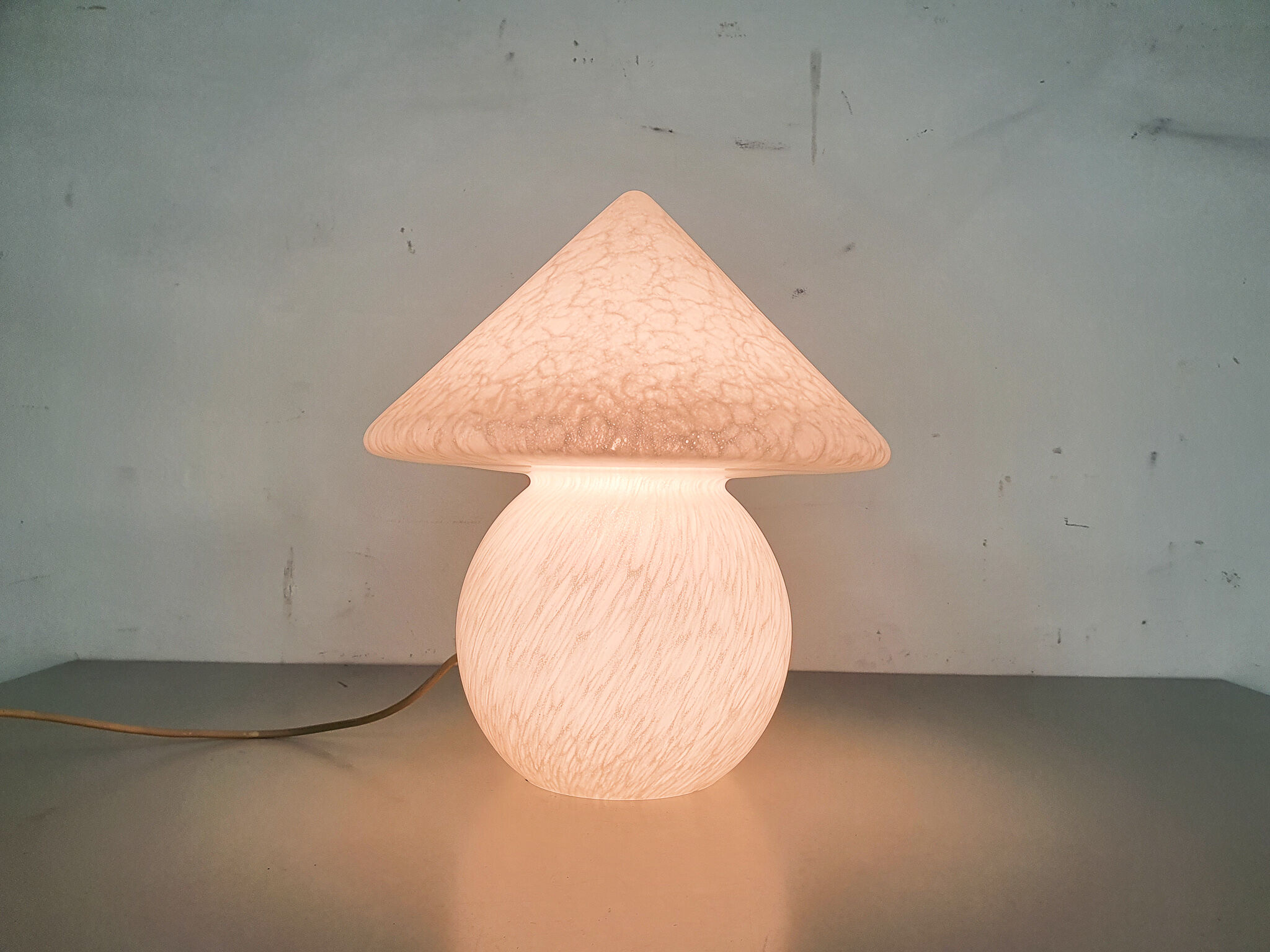 White opaline glass table light by Peil and Putzler, Germany 1970's