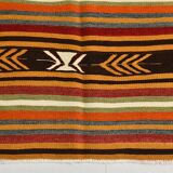 5x9 Striped Anatolian Kilim Rug, Turkish Kilim Rug, 148x264Cm