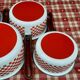 5 sitram “vichy” enameled saucepans