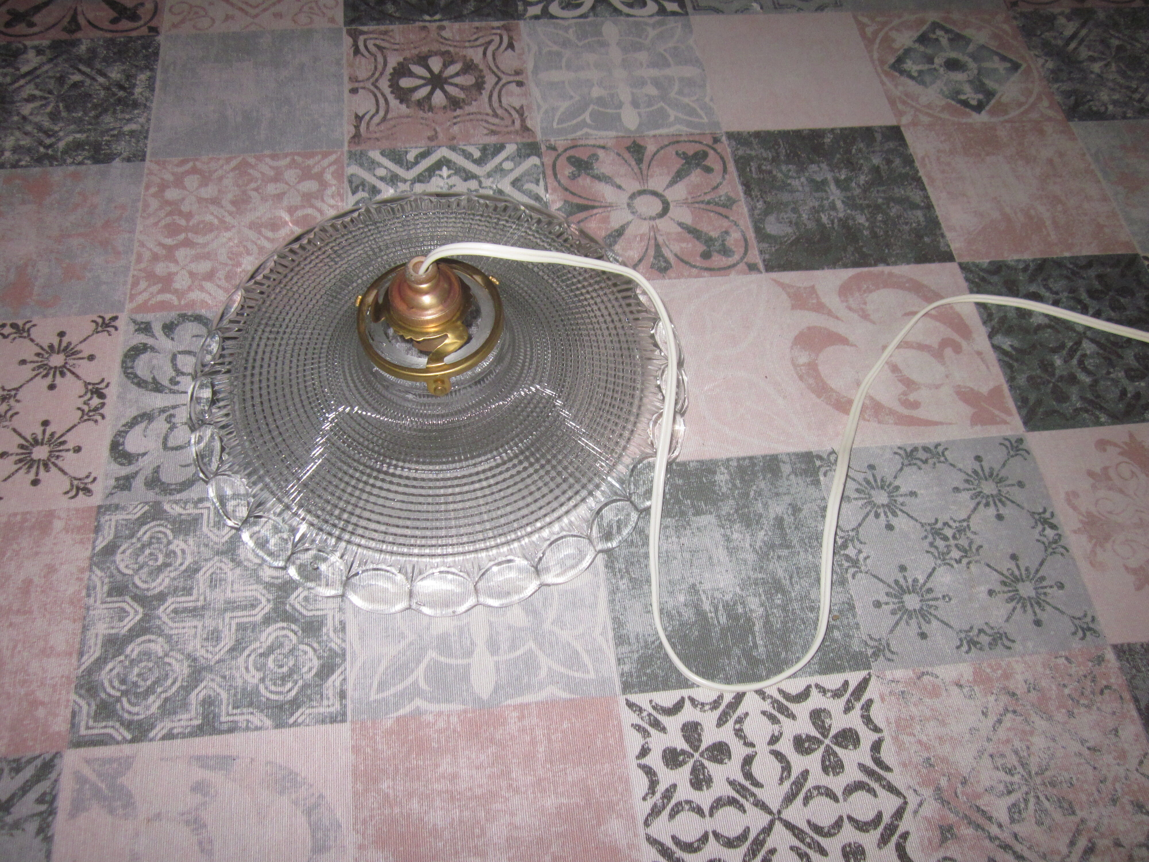 Glass hanging lamp of the 50s