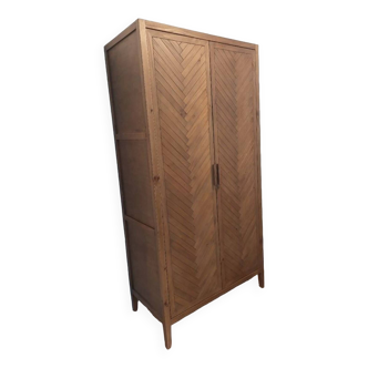 Solid pine herringbone cabinet