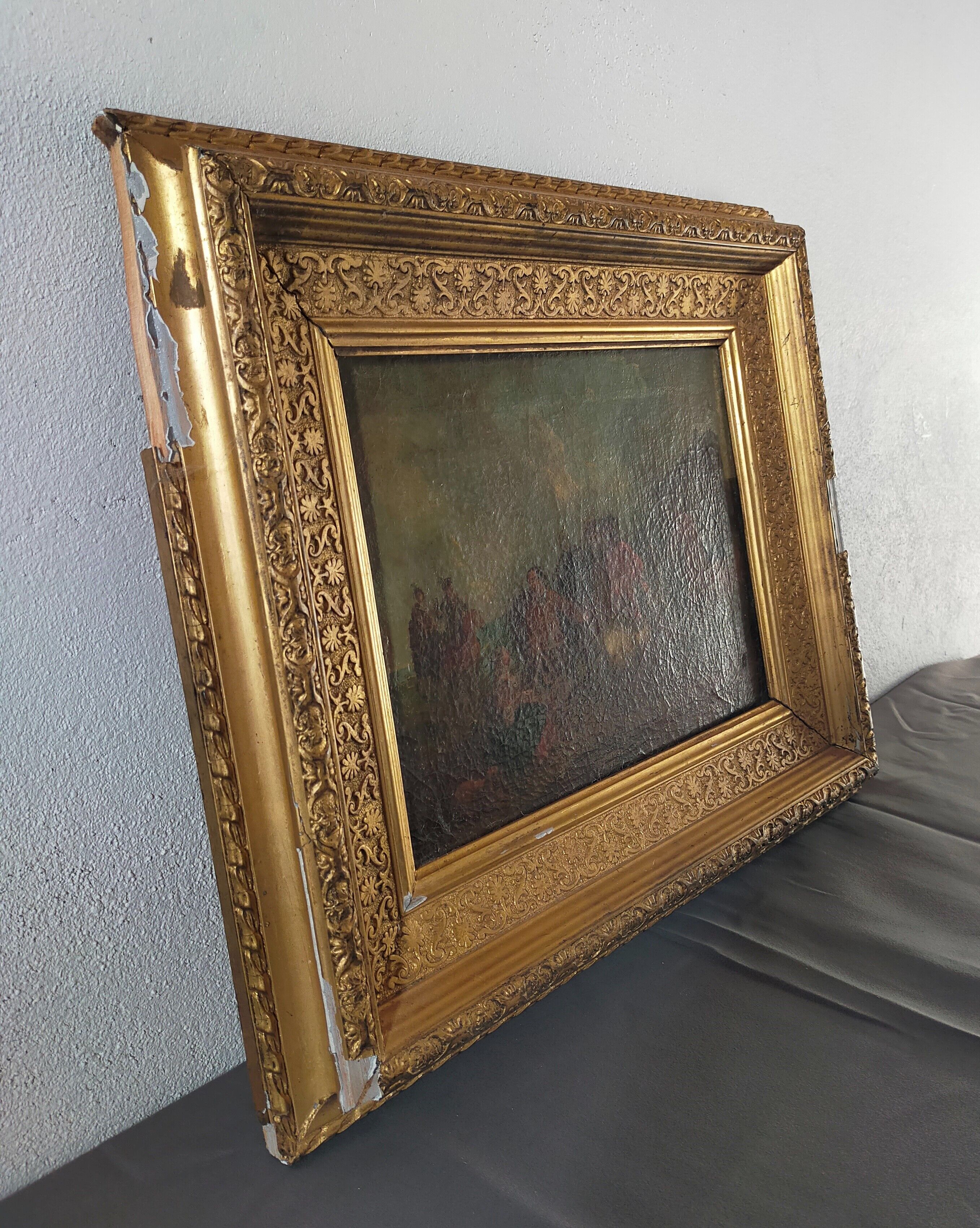 Animated landscape oil on canvas Italian School late eighteenth