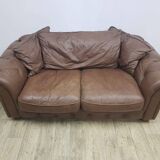 Mid-Century, Chesterfield sofa, natural leather