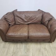 Mid-Century, Chesterfield sofa, natural leather