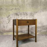 Large bedside table, vintage Scandinavian teak sofa end table