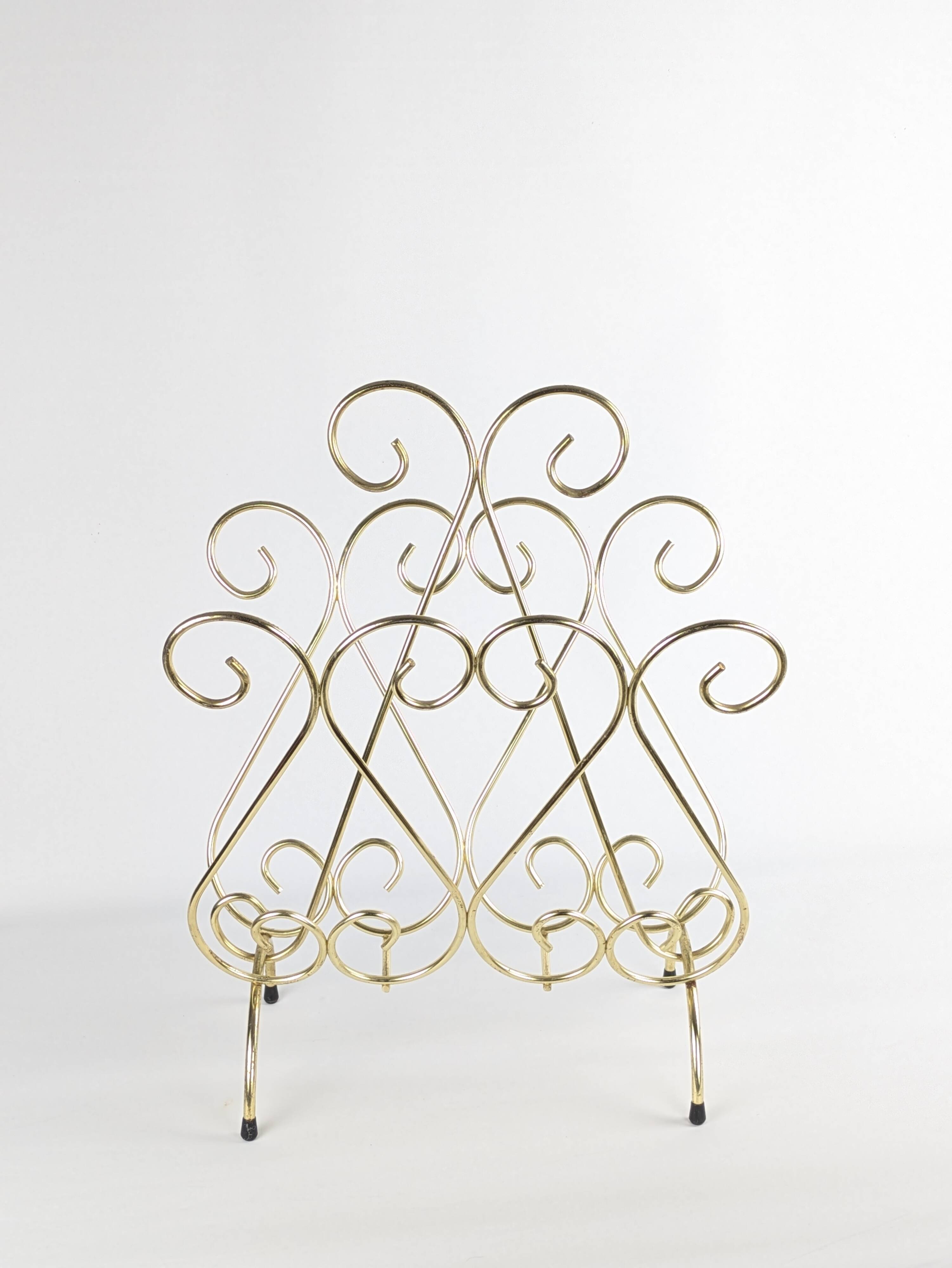 Golden wire magazine rack 1960