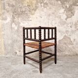 Turned wood corner chair