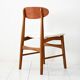 Lot de 4 chaises scandinaves vintage en teck des années 1950