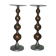 Pair of brutalist aluminum and copper candle holder