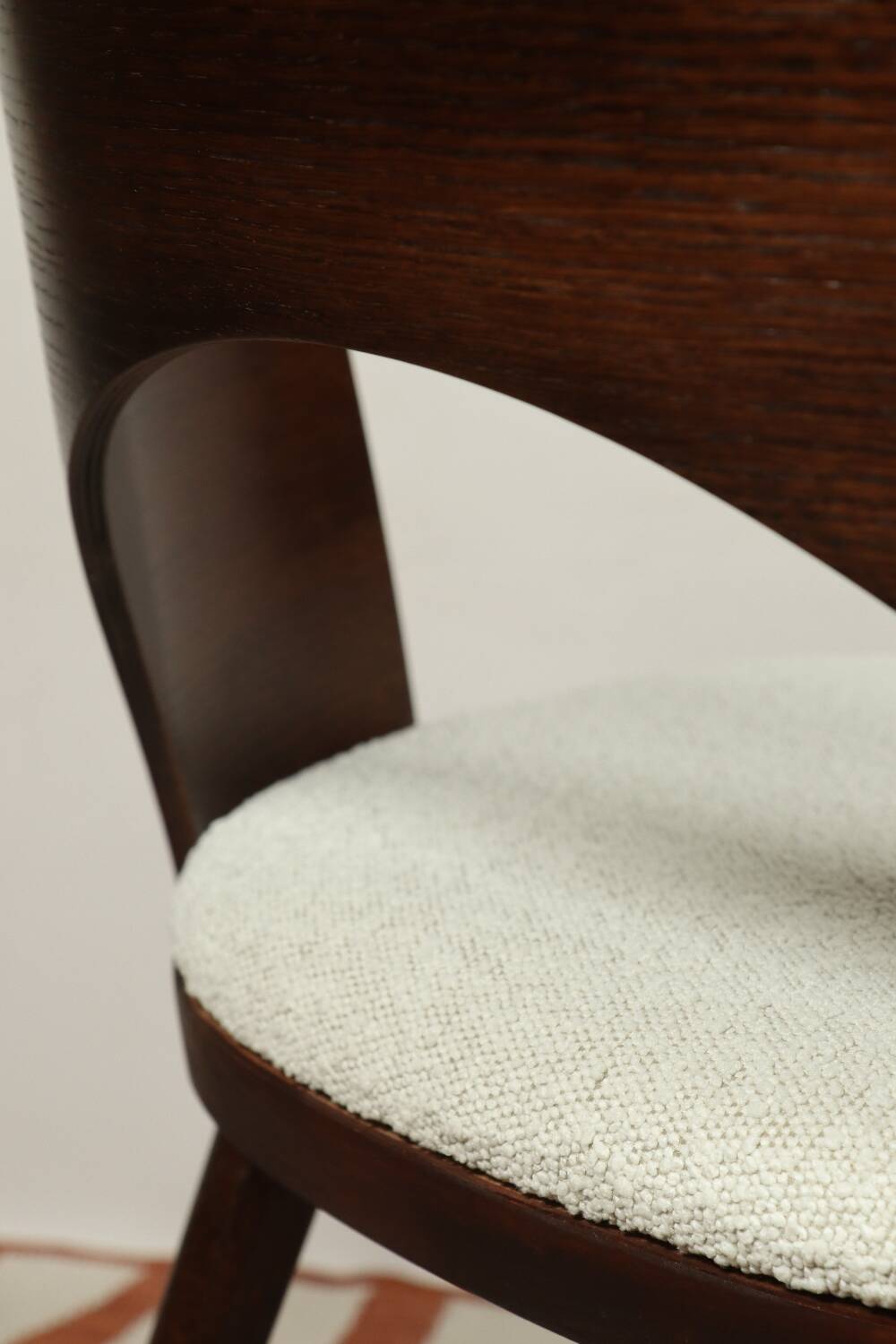 Dining chairs set of 4 oak wood white pearl buckle