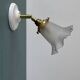 Vintage frosted glass tulip wall light
