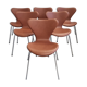 Set of 6 3107 butterfly chairs by Arne Jacobsen for Fritz Hansen