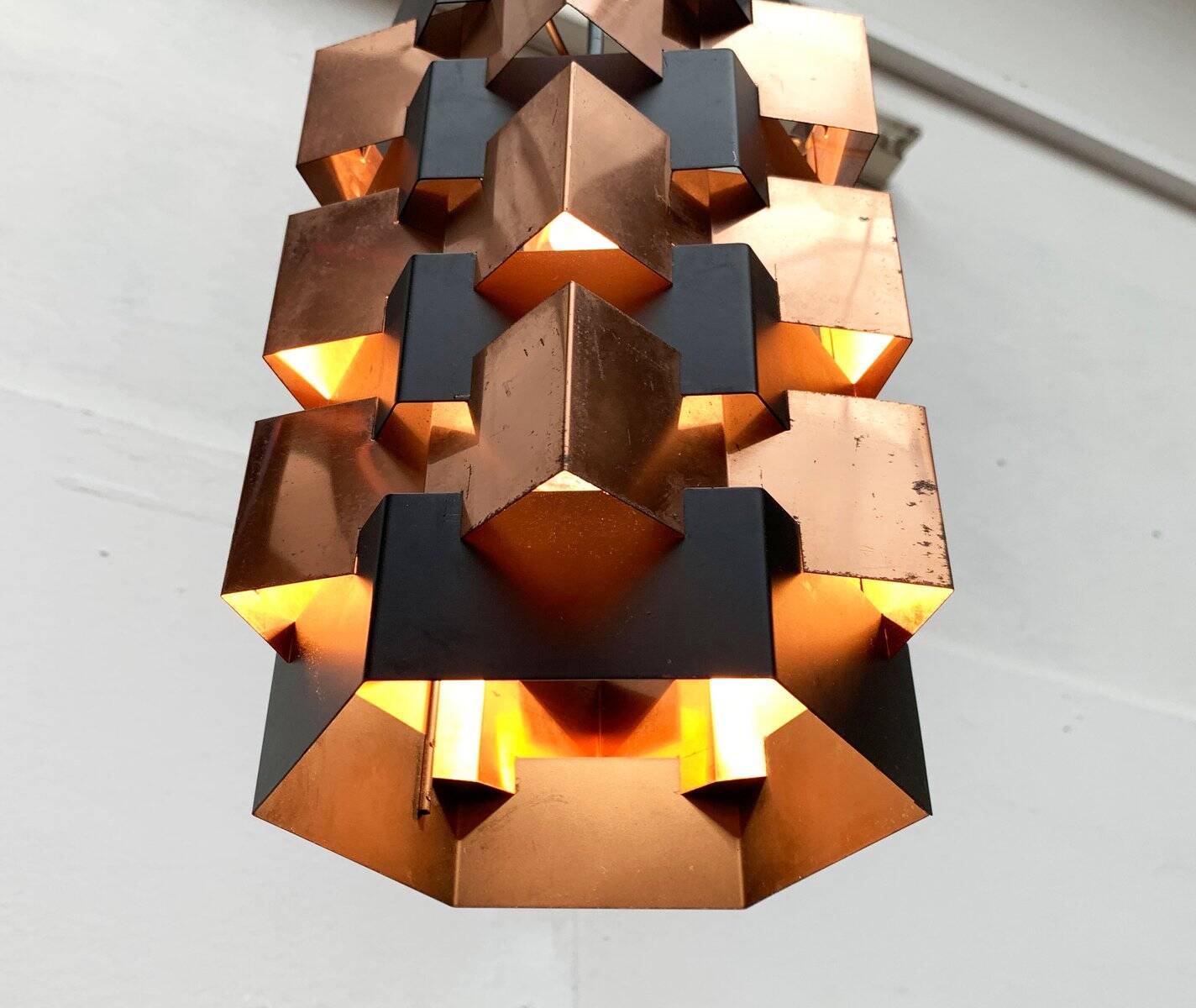 Danish copper pendant light from the mid-century by Lyfa, 1960s.