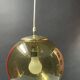 Pair of vintage smoked glass ball pendant lights from Biot glassworks