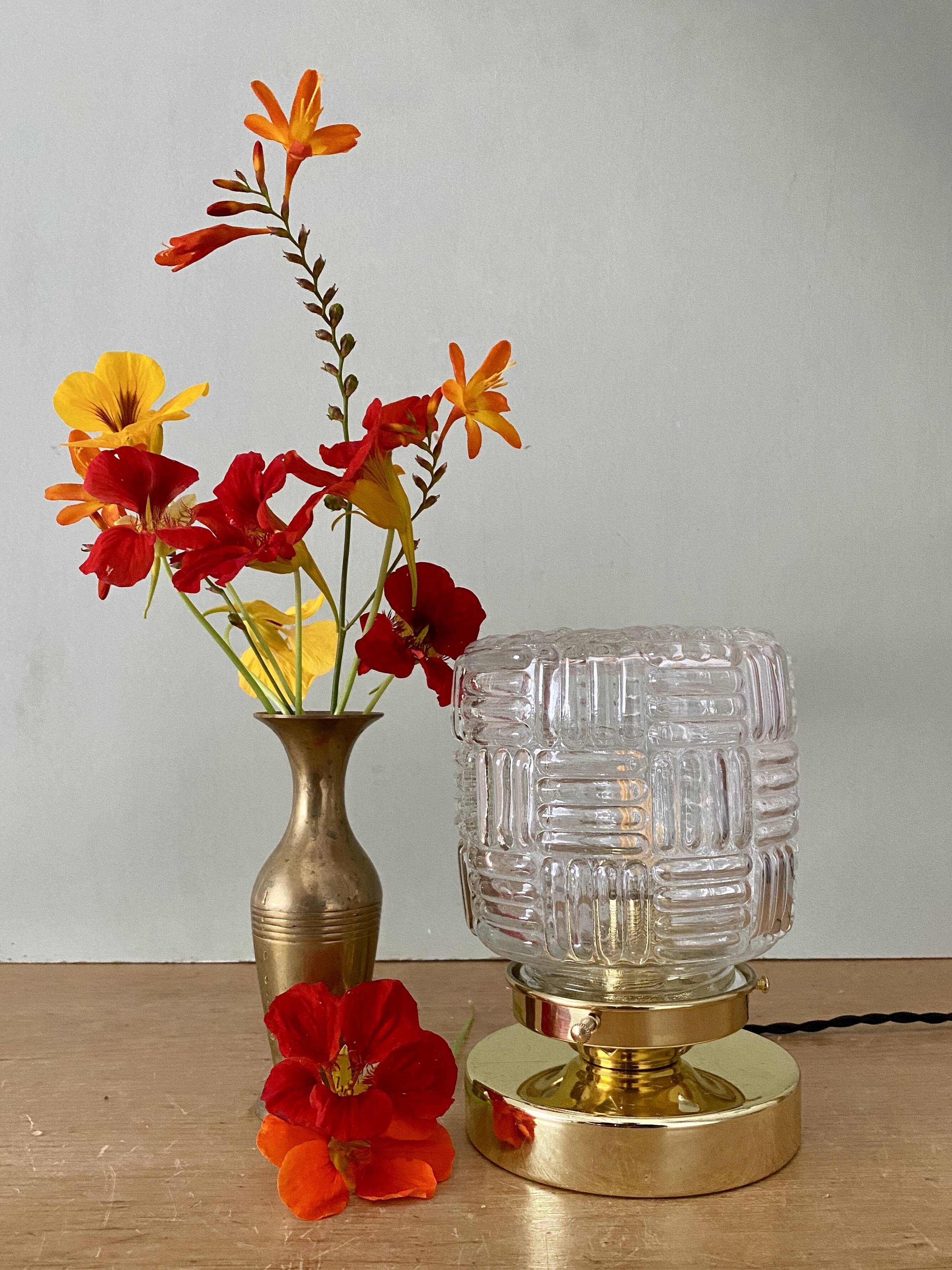 Vintage glass globe table lamp