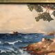 Ancient painting, seaside landscape signed and dated 1932