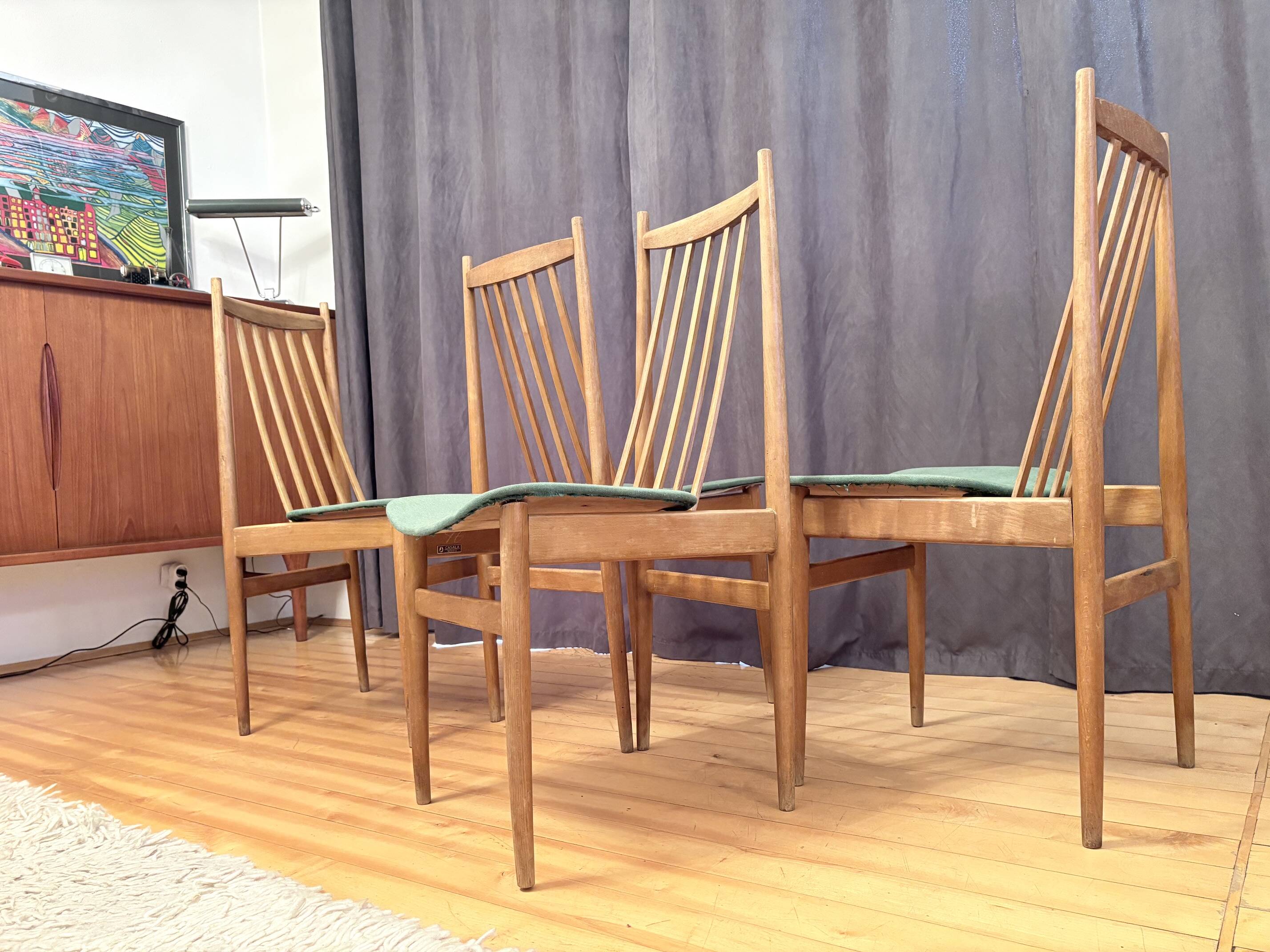 Ensemble de quatre chaises Casala, Allemagne, années 1960.