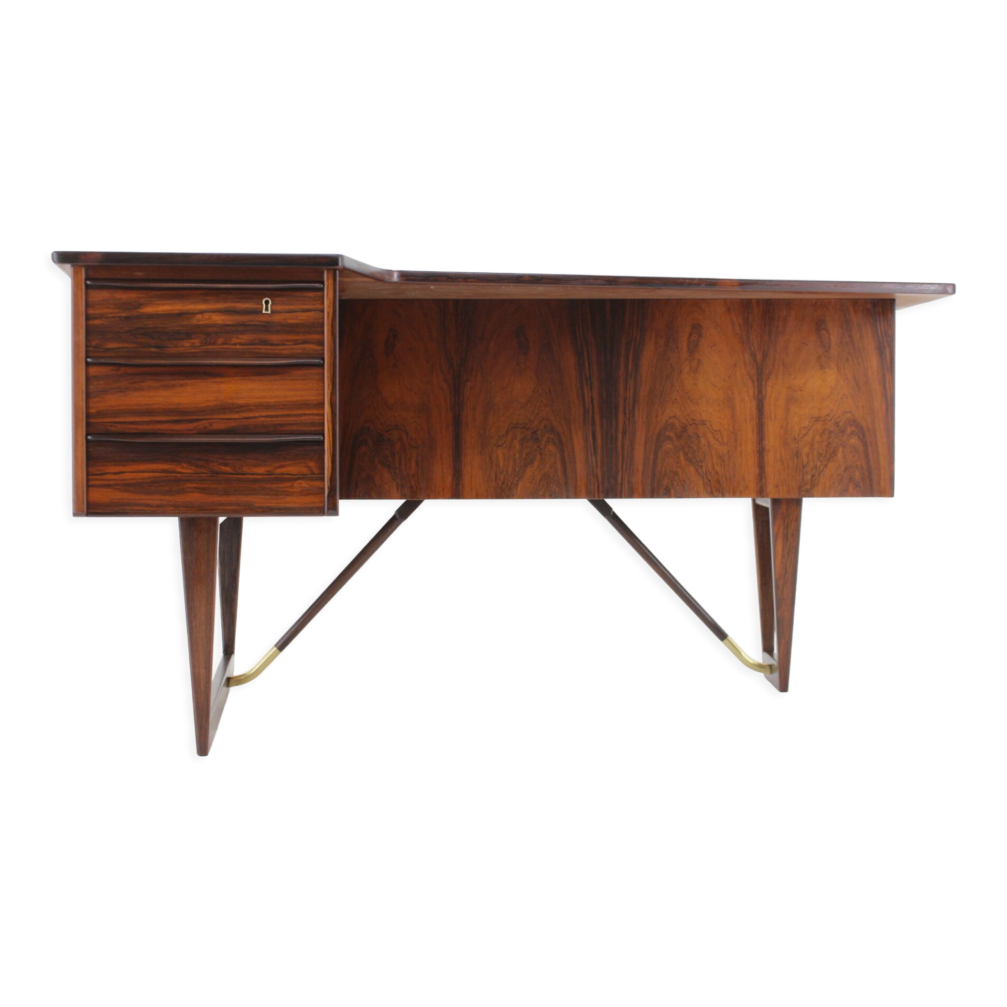 1960s Peter Løvig Nielsen 'Boomerang' Desk in Palisander Hedensted Møbelfabrik, Denmark