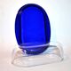Vintage cobalt blue glass butter dish