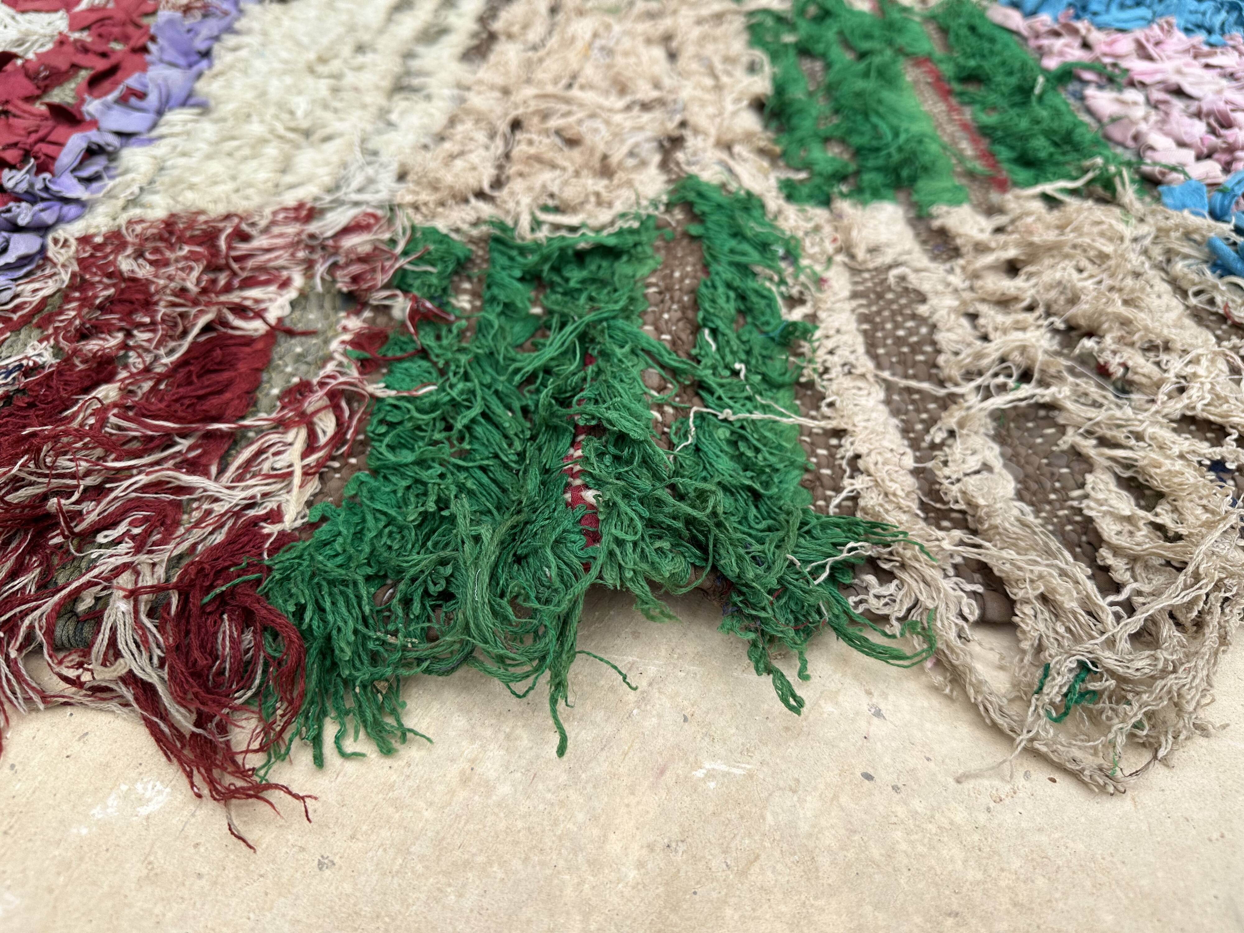 Colorful Boucherouite Moroccan rug - 80 x 170 cm