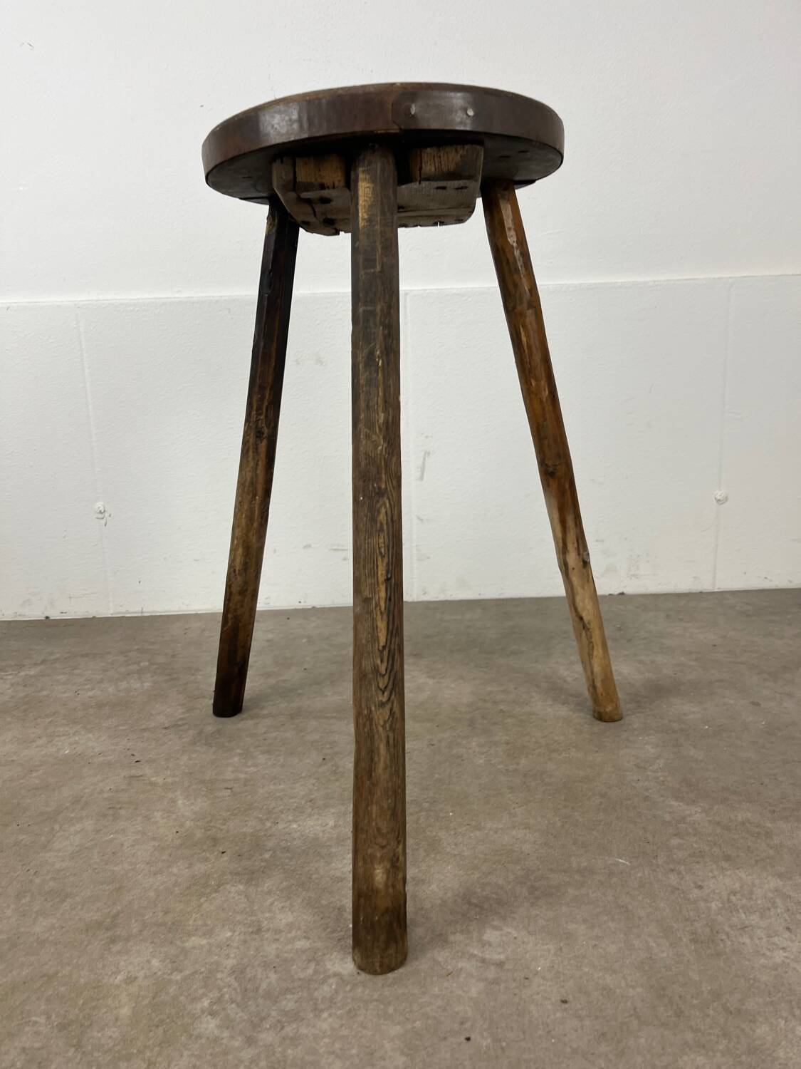 3 primitive stools, folk art