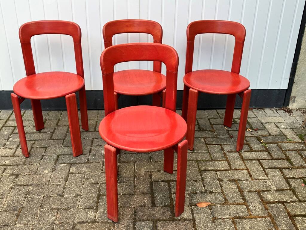 4 Stein am Rhein Chairs designer Bruno REY 1970