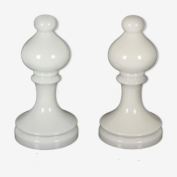 Ensemble de deux lampes en verre Bishop Chess, I. Jakes pour Osvětlovací Sklo,1970s