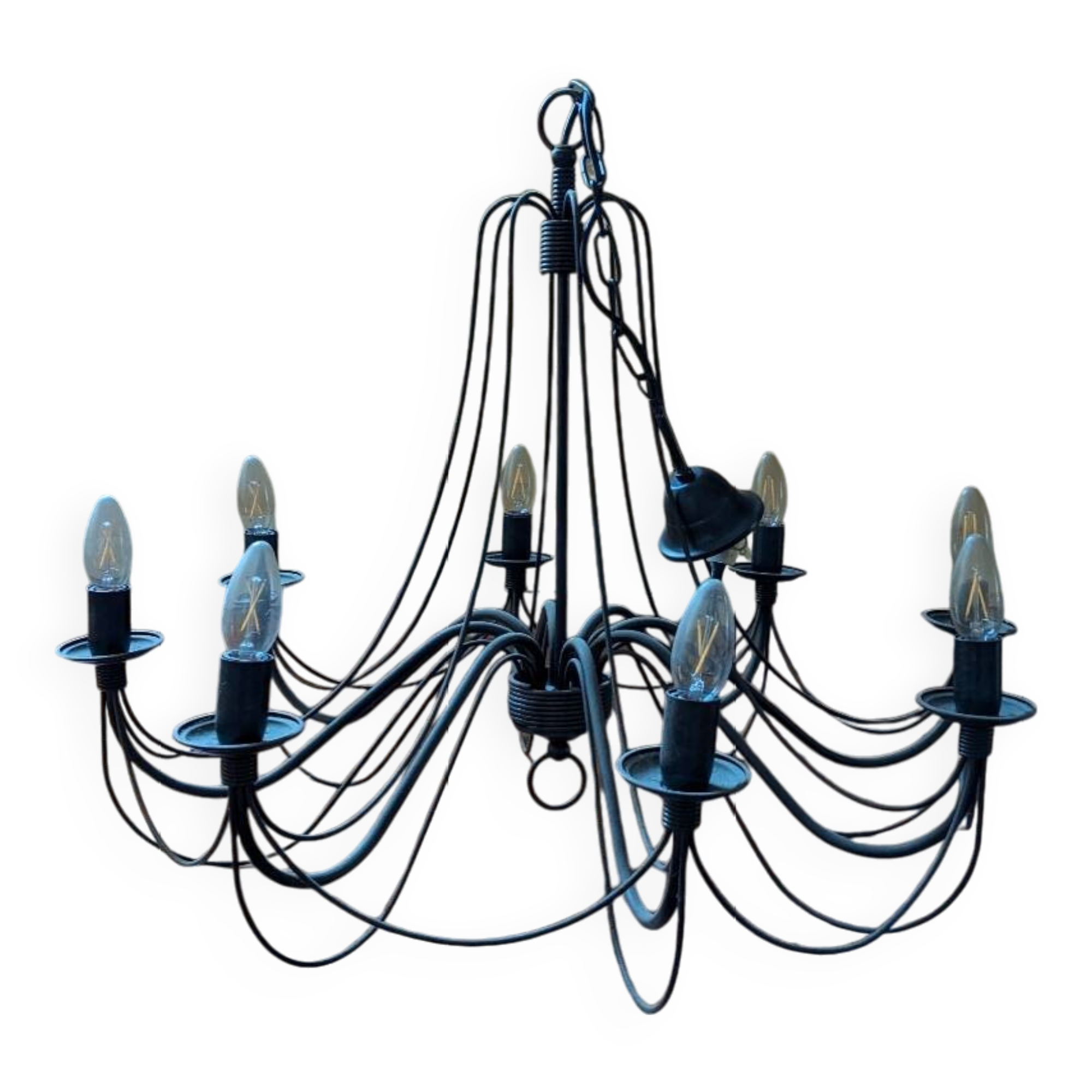 8-branch wrought iron chandelier