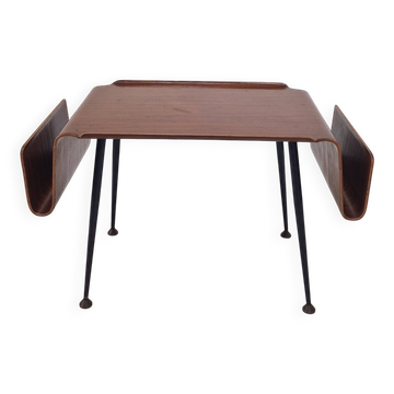 Table basse italienne moderne du milieu du siècle avec porte-revues, années 1950