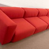 Vitra modular soft 5-seat sofa by Jasper Morrison in red Fabric