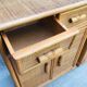 Pair of sideboards in rattan and wicker braided vintage 1970.