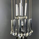 Vintage chromed cascading chandelier, 1970s